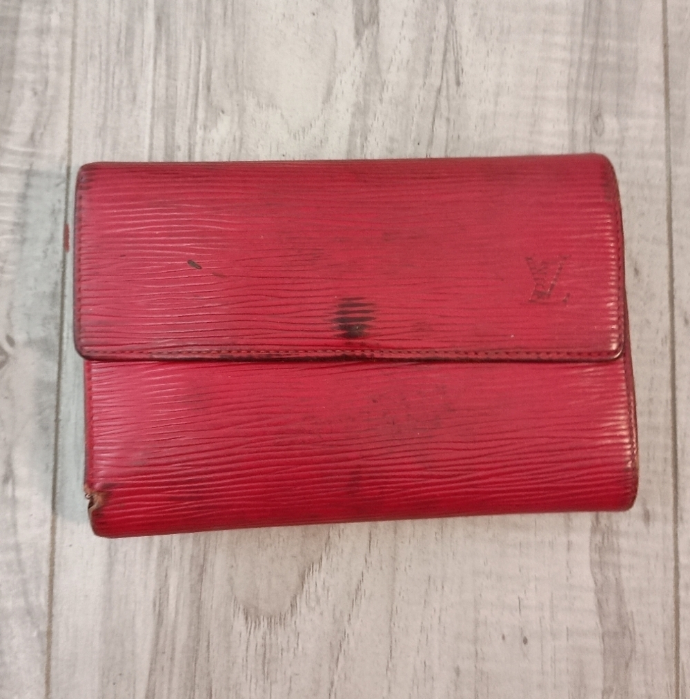 Louis Vuitton Epi Porte Tresor Etui Papier Red Wallet